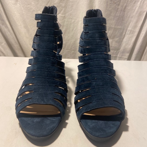 Bella Vita blue suede ankle booties peep toes zip up heels various sizes ALL NWT - Picture 2 of 7
